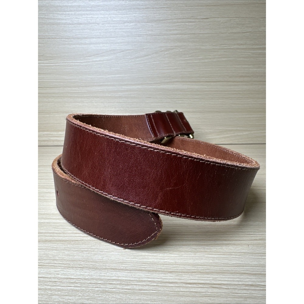 Fossil Womens Brown Leather Belt Gold Buckle Medium Leather Adjustable Solid - Picture 11 of 15